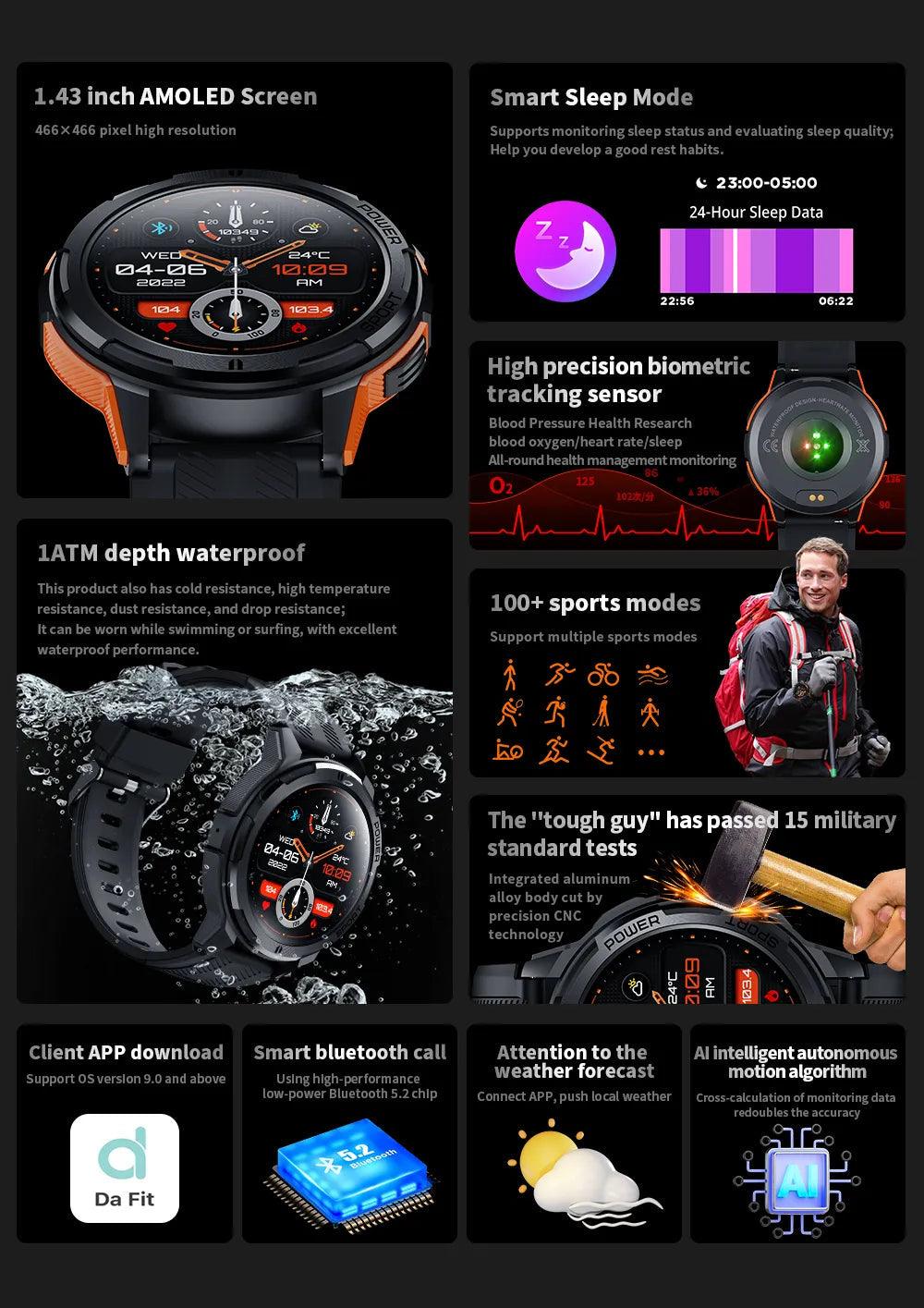 LEMFO Inspire SmartWatch Men AMOLED|Your Ultimate Wellness Companion Awaits Carauana Store