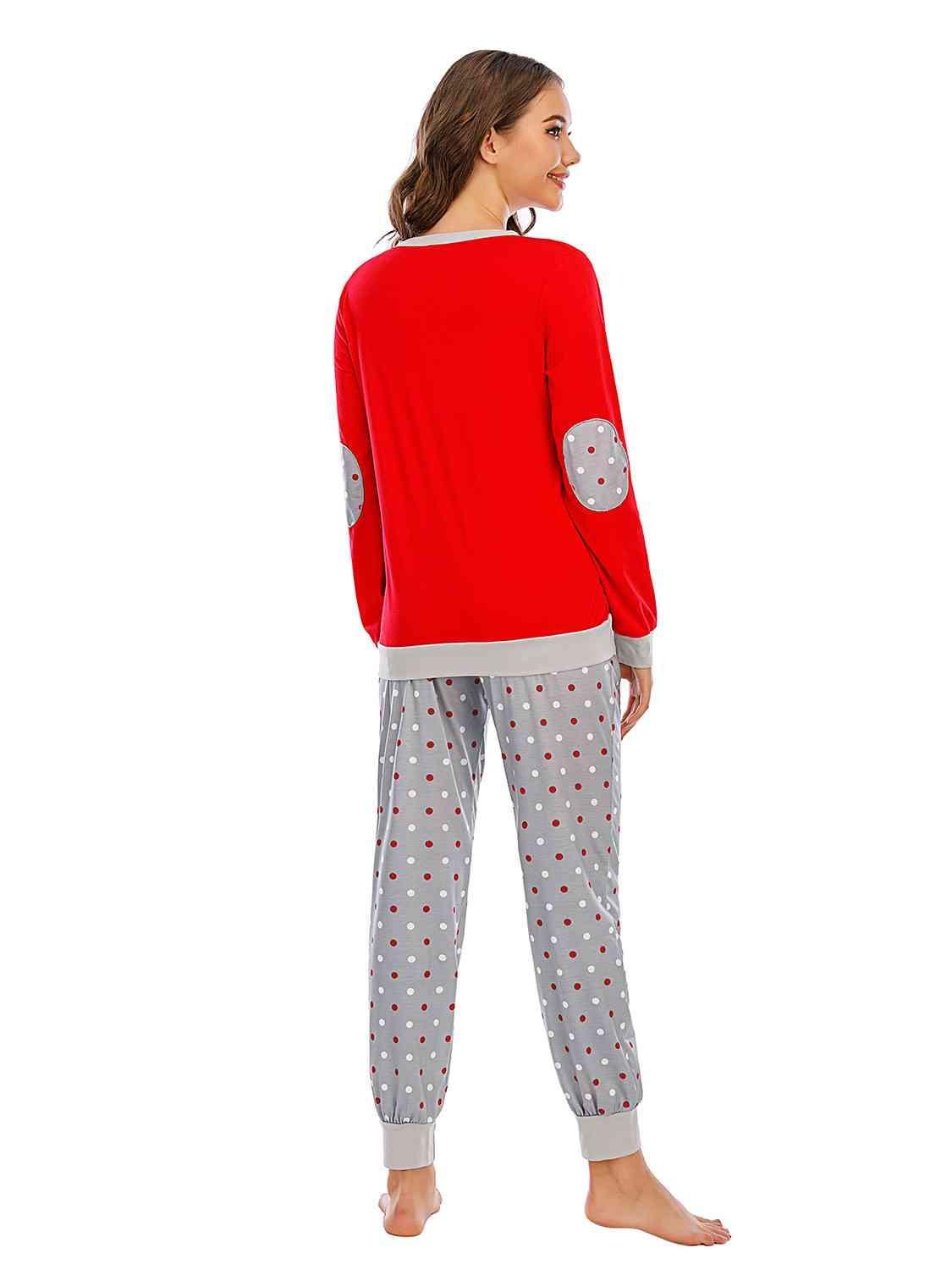 Long Sleeve Top and Polka Dot Pants Set Carauana Store