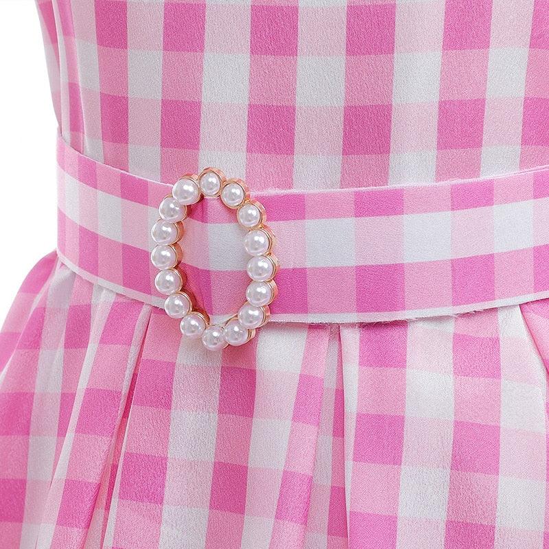 Movie Barbie Cosplay Girls Dress Long Style Lattice Sling Princess Dress For 3-10Years Kids Carauana Store