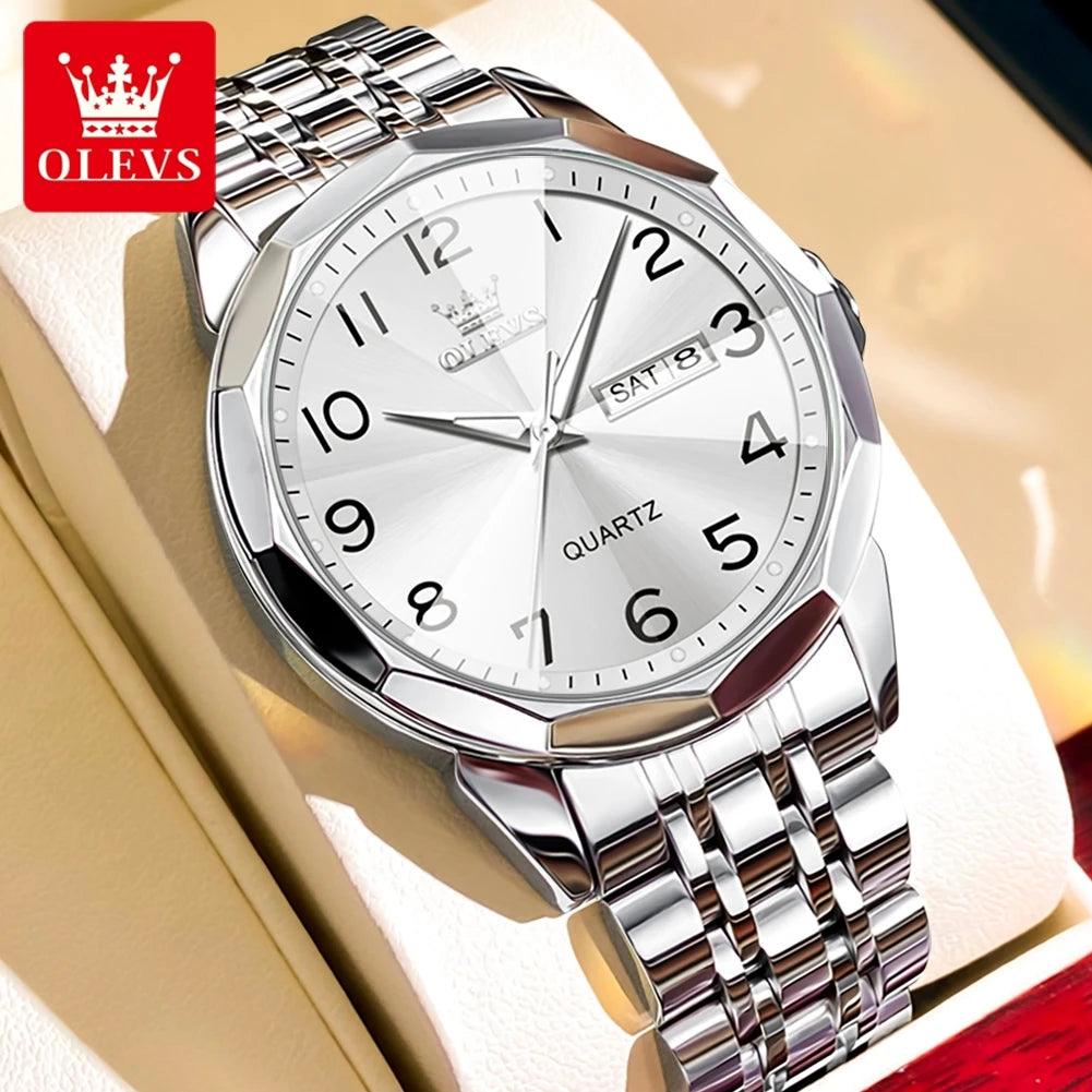 OLEVS Stainless Steel Quartz Watch | Fashionably Functional with Luminous Display and Water Resistance Carauana Store