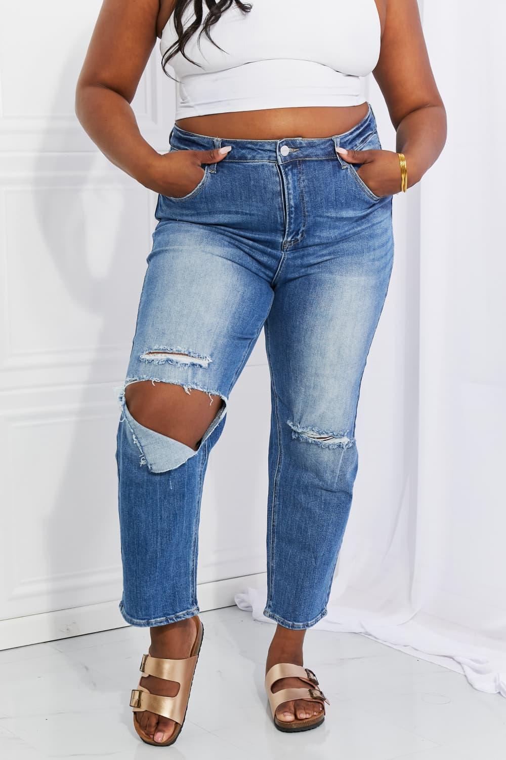RISEN Full Size Emily High Rise Relaxed Jeans Carauana Store