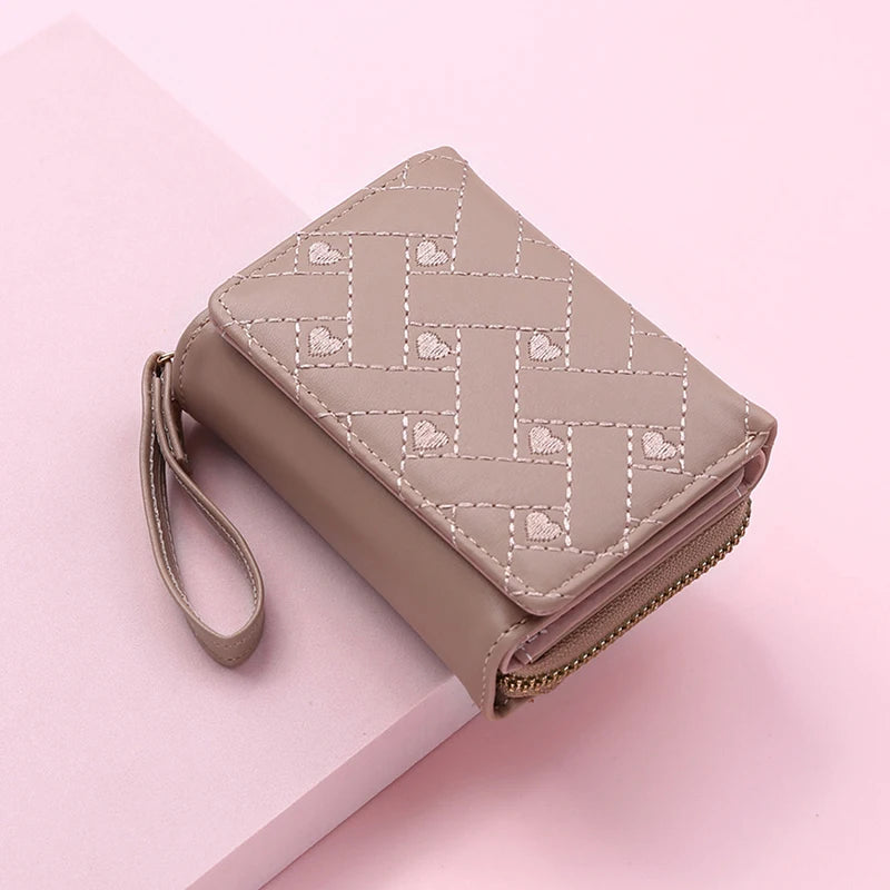 Women’s Tri-Fold Wallet – PU Leather Short Wallet