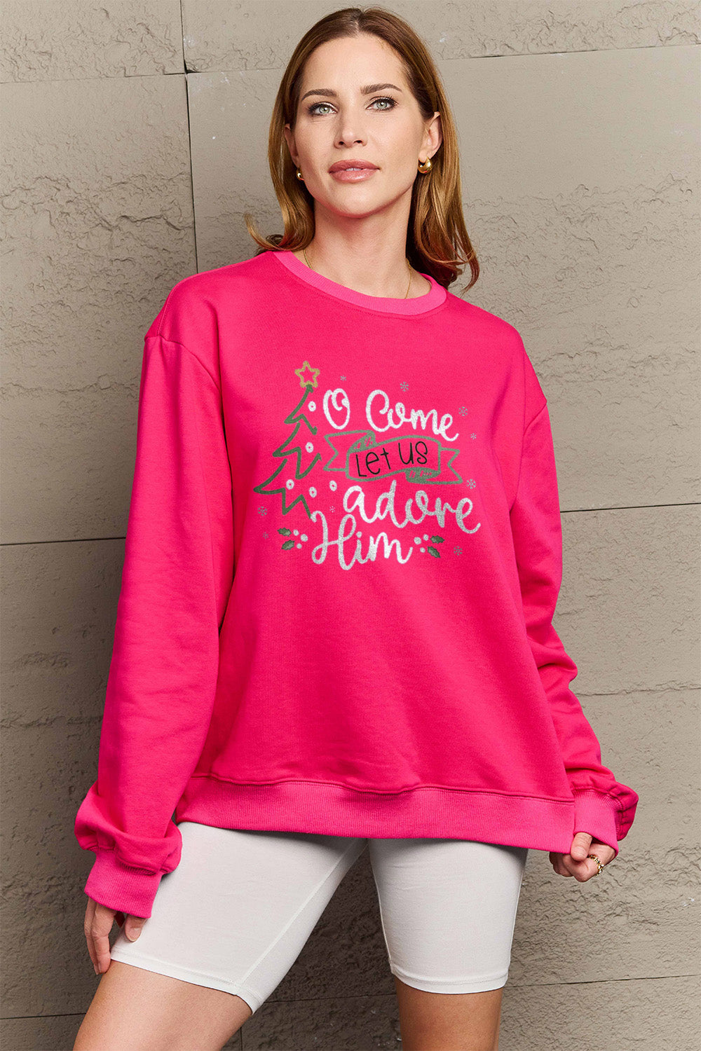 Simply Love Full Size Letter Graphic Long Sleeve Sweatshirt Carauana Store