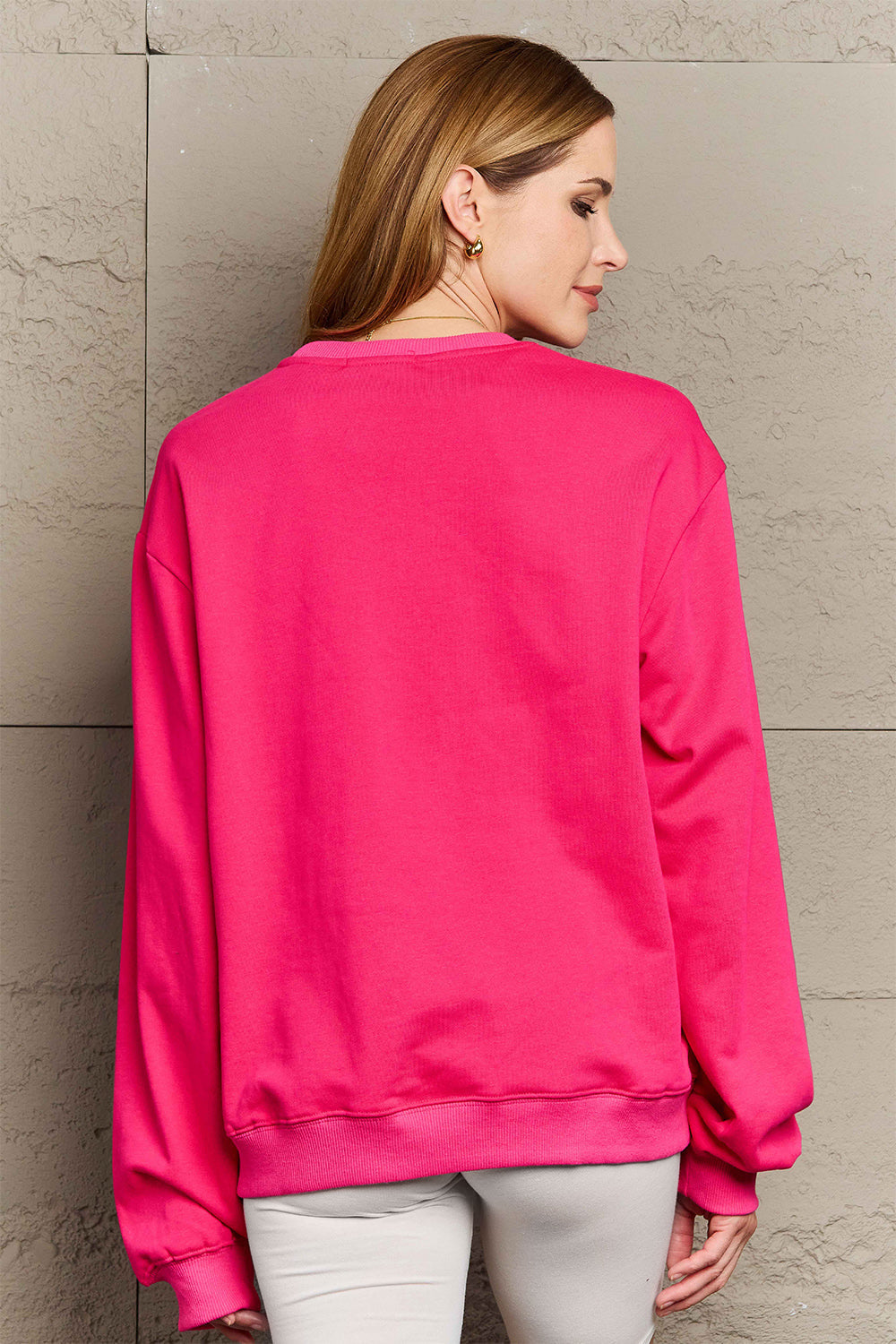 Simply Love Full Size Letter Graphic Long Sleeve Sweatshirt Carauana Store