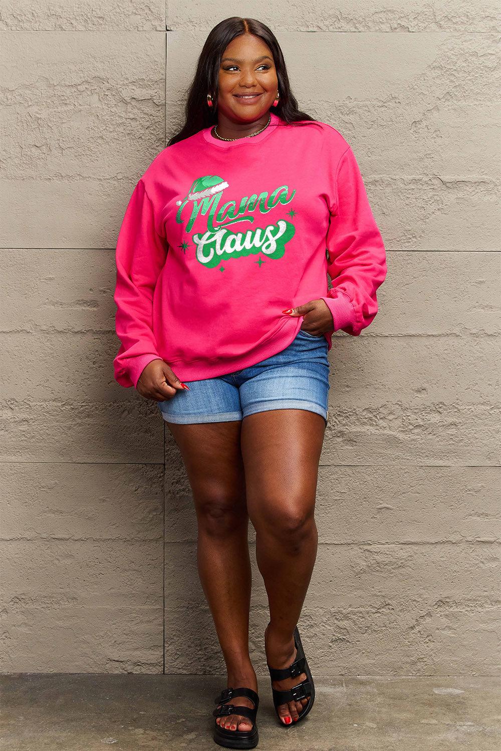 Simply Love Full Size MAMA CLAUS Round Neck Sweatshirt Carauana Store