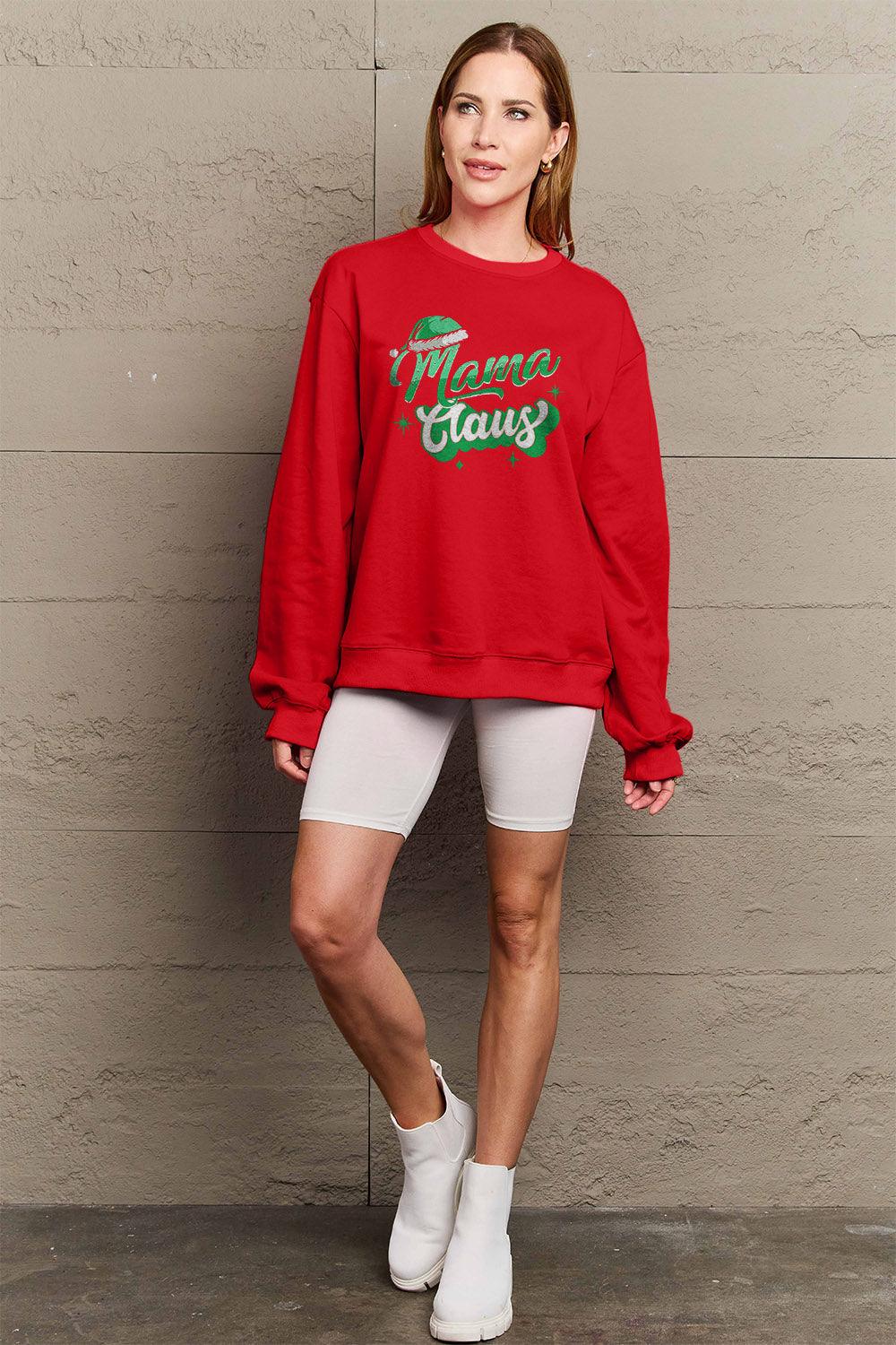Simply Love Full Size MAMA CLAUS Round Neck Sweatshirt Carauana Store