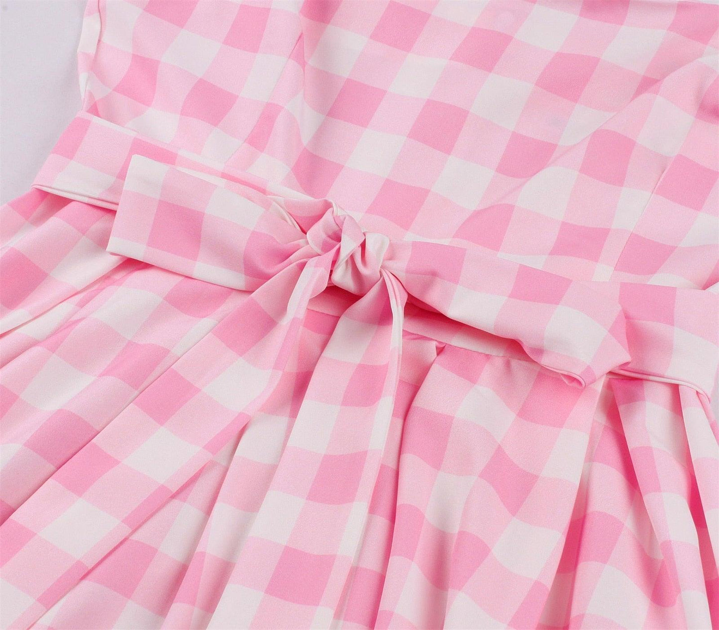 Women Vintage Barbiee Pink Plaid Dress Carauana Store