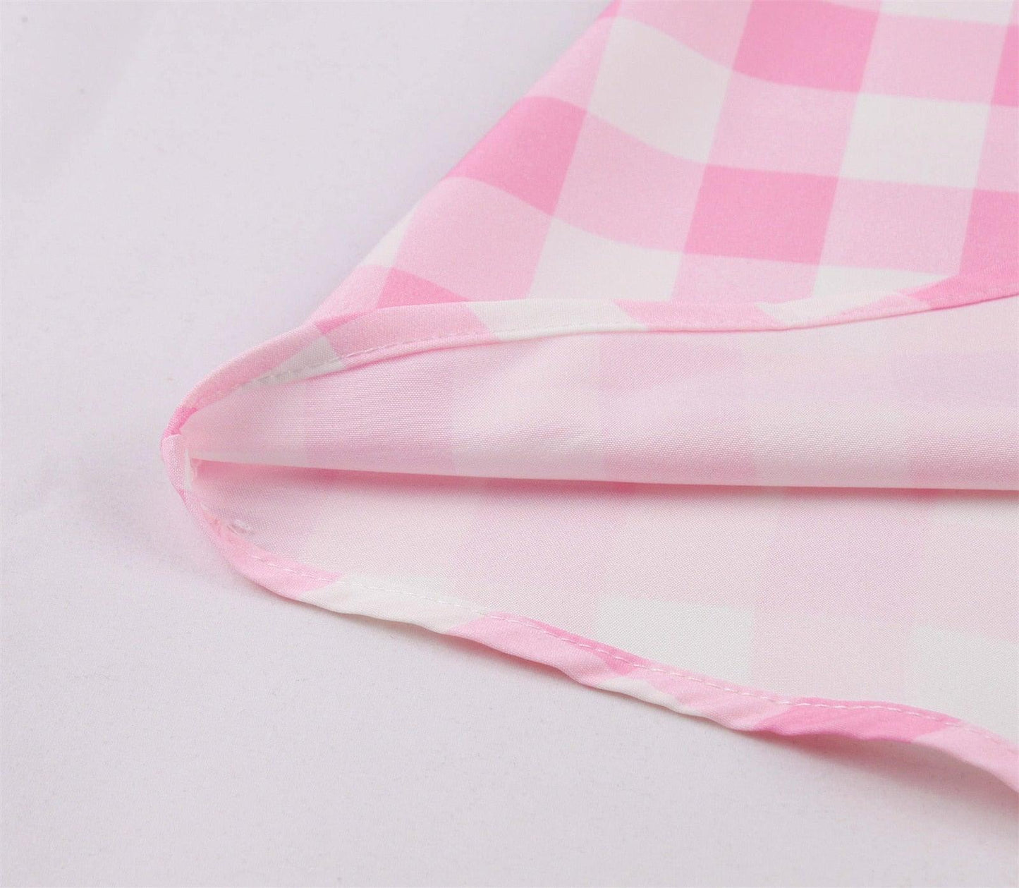 Women Vintage Barbiee Pink Plaid Dress Carauana Store