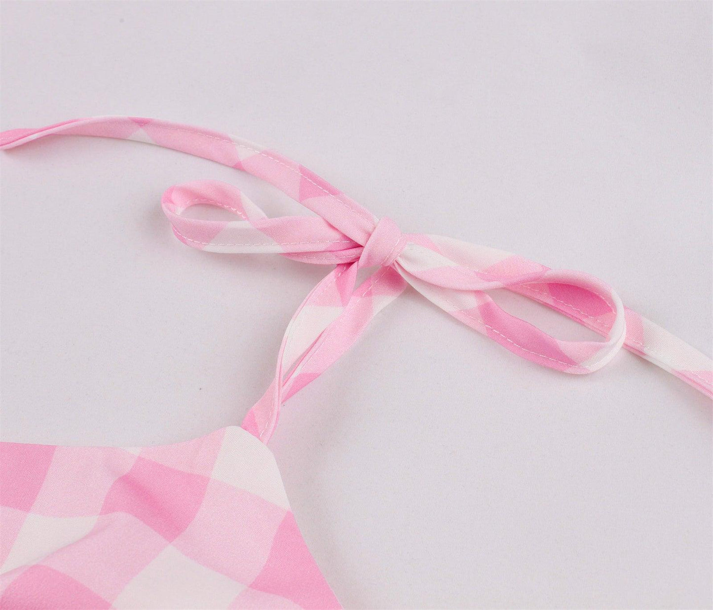 Women Vintage Barbiee Pink Plaid Dress Carauana Store