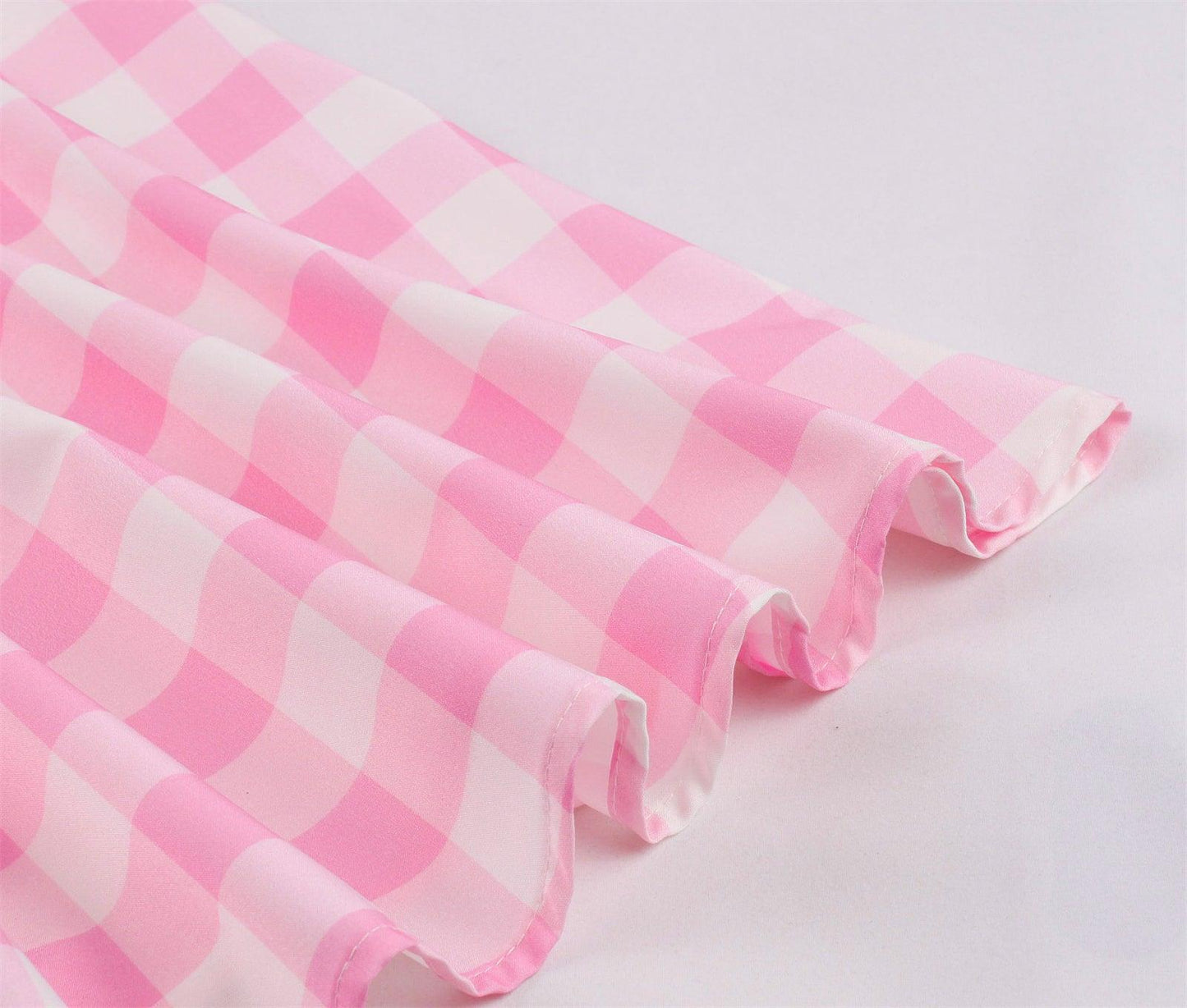 Women Vintage Barbiee Pink Plaid Dress Carauana Store