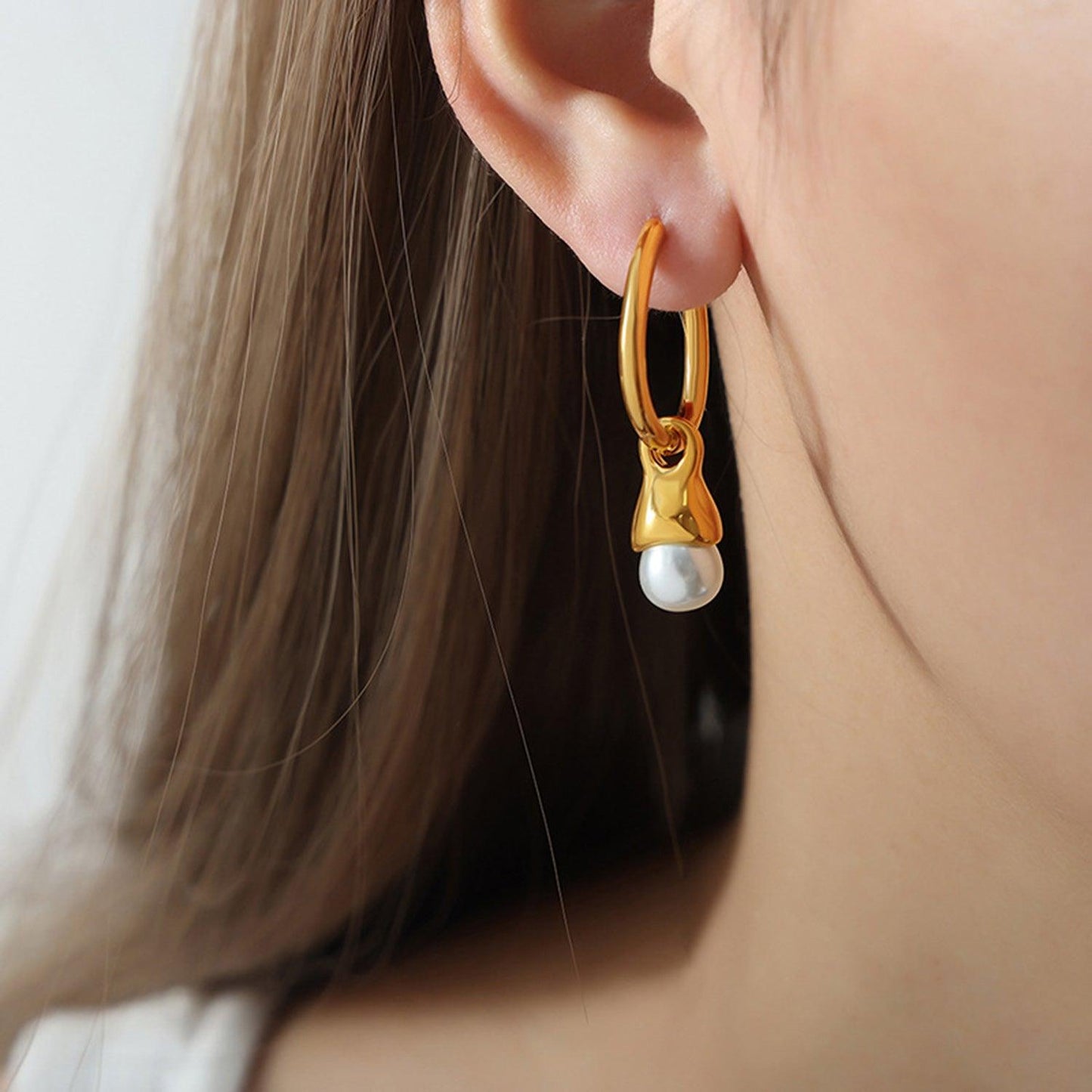 Titanium Steel Huggie Earrings Carauana Store