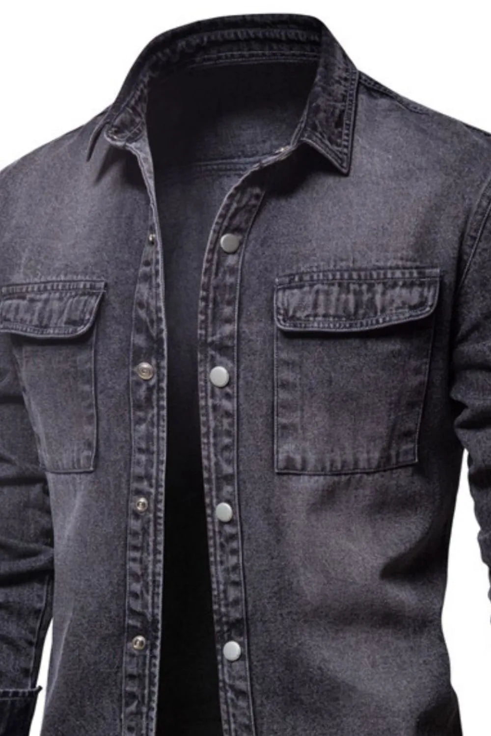 Men's Button Down Chest Pocket Denim Jacket Carauana Store