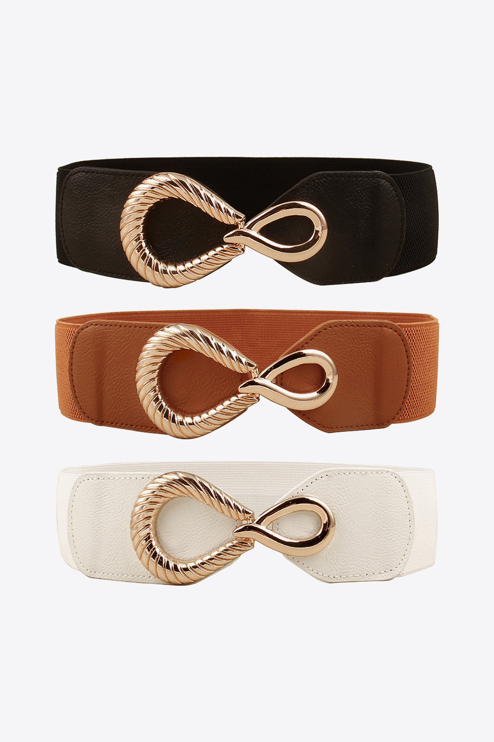 Ribbed Alloy Buckle Elastic Belt Carauana Store