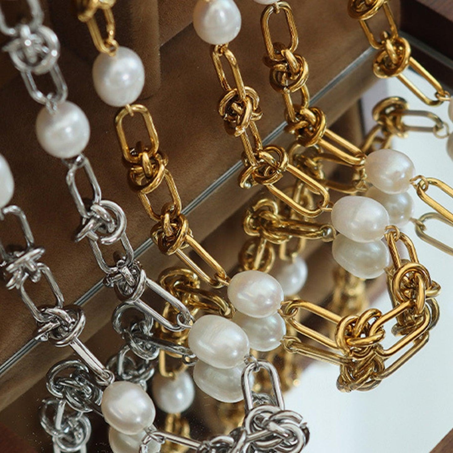 Freshwater Pearl Titanium Steel Bracelet Carauana Store