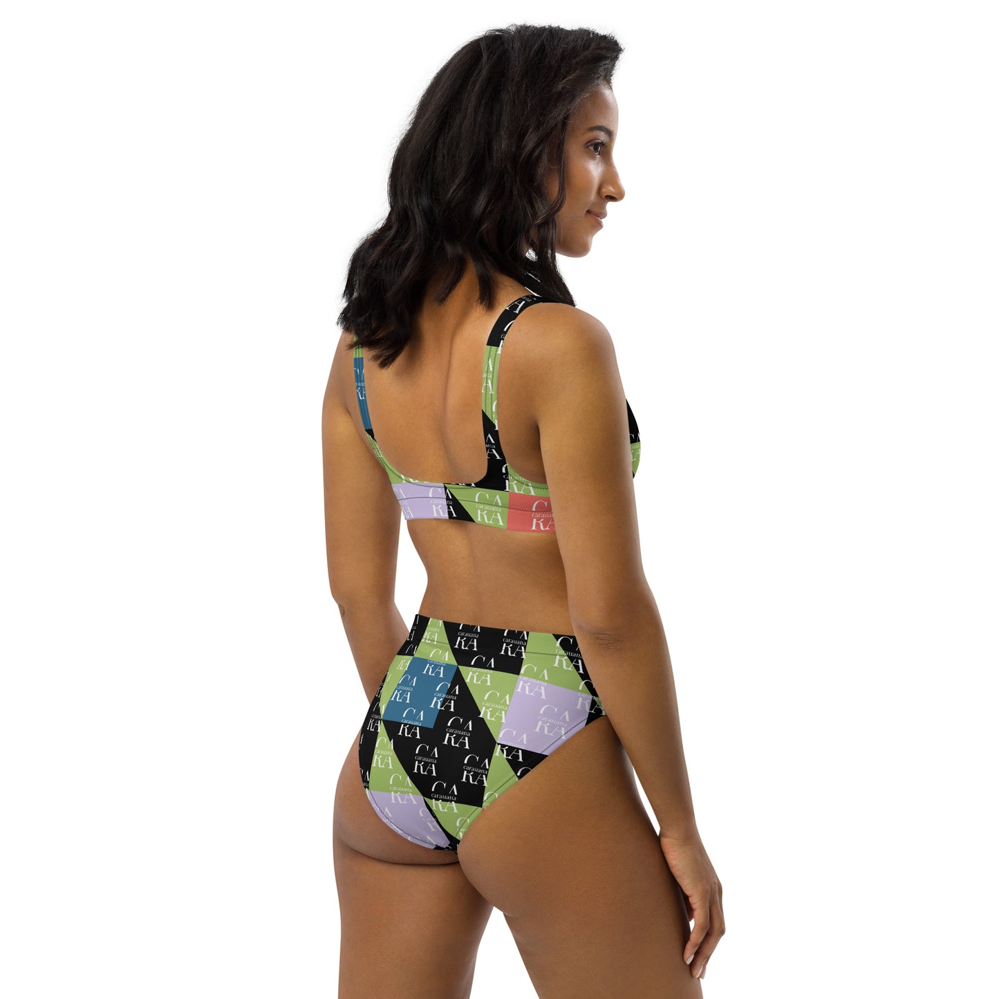 Carauana high-waisted bikini Green Black branded Carauana Store
