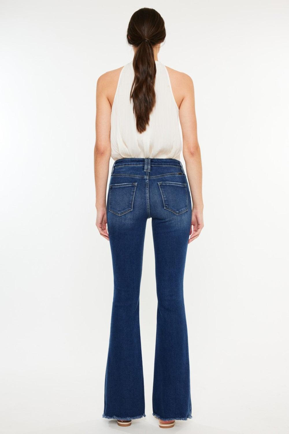 Kancan Cat's Whiskers Raw Hem Flare Jeans Carauana Store