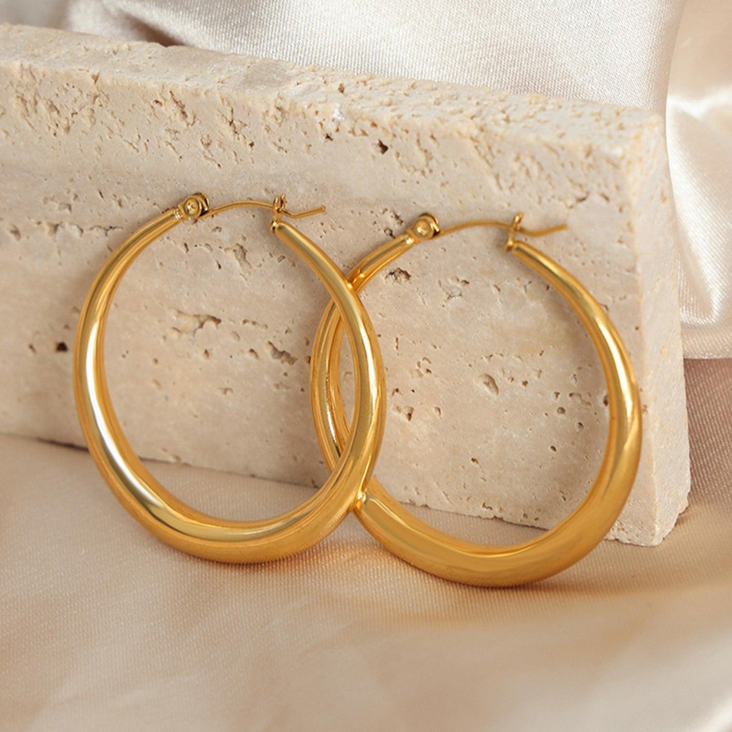 18K Gold-Plated Hoop Earrings Carauana Store