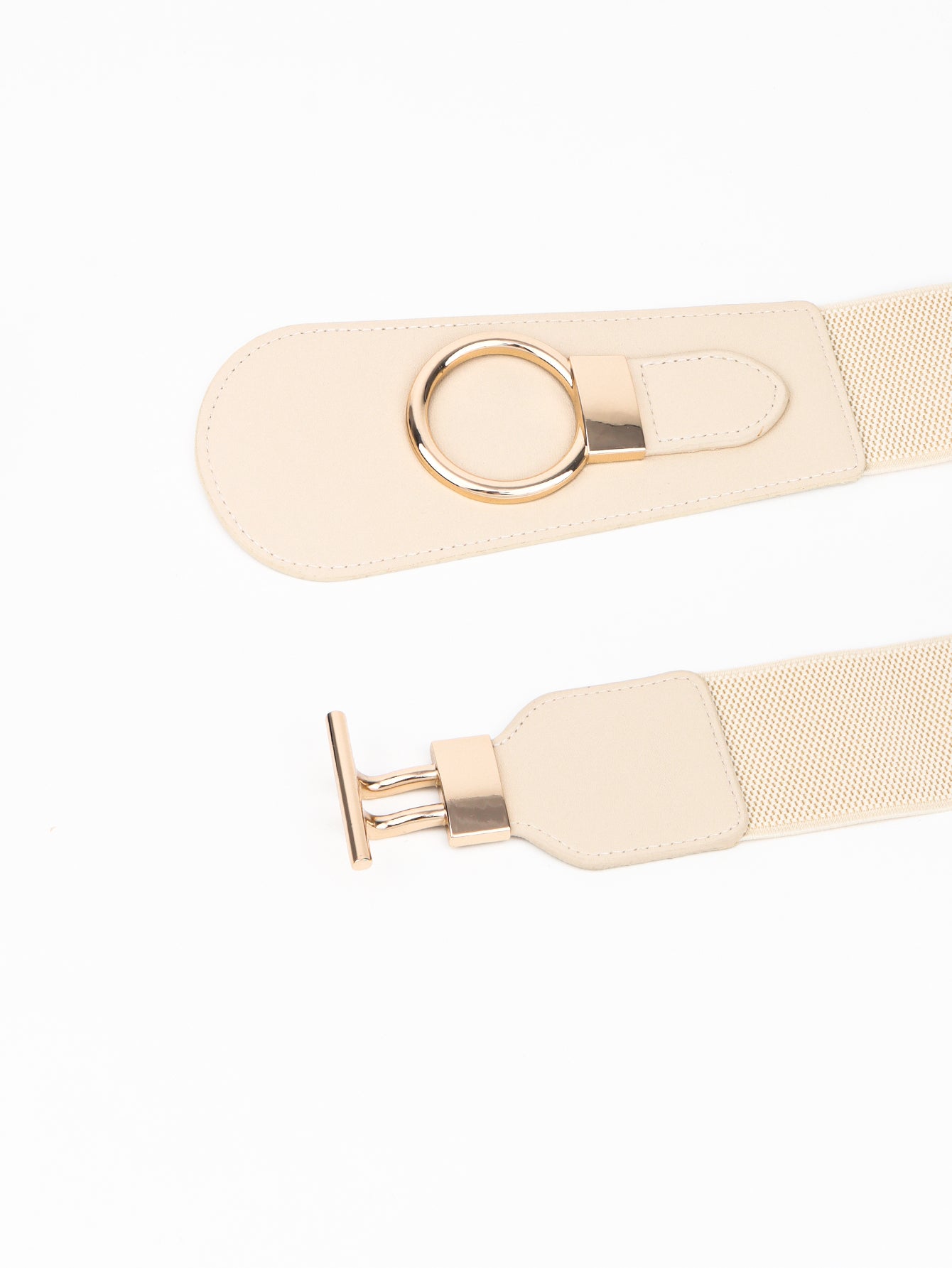 PU Elastic Wide Belt with Alloy Buckle Carauana Store