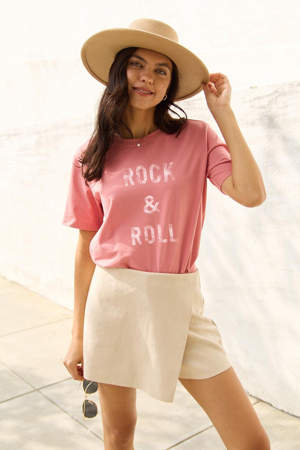 Simply Love Full Size ROCK & ROLL Short Sleeve T-Shirt Carauana Store