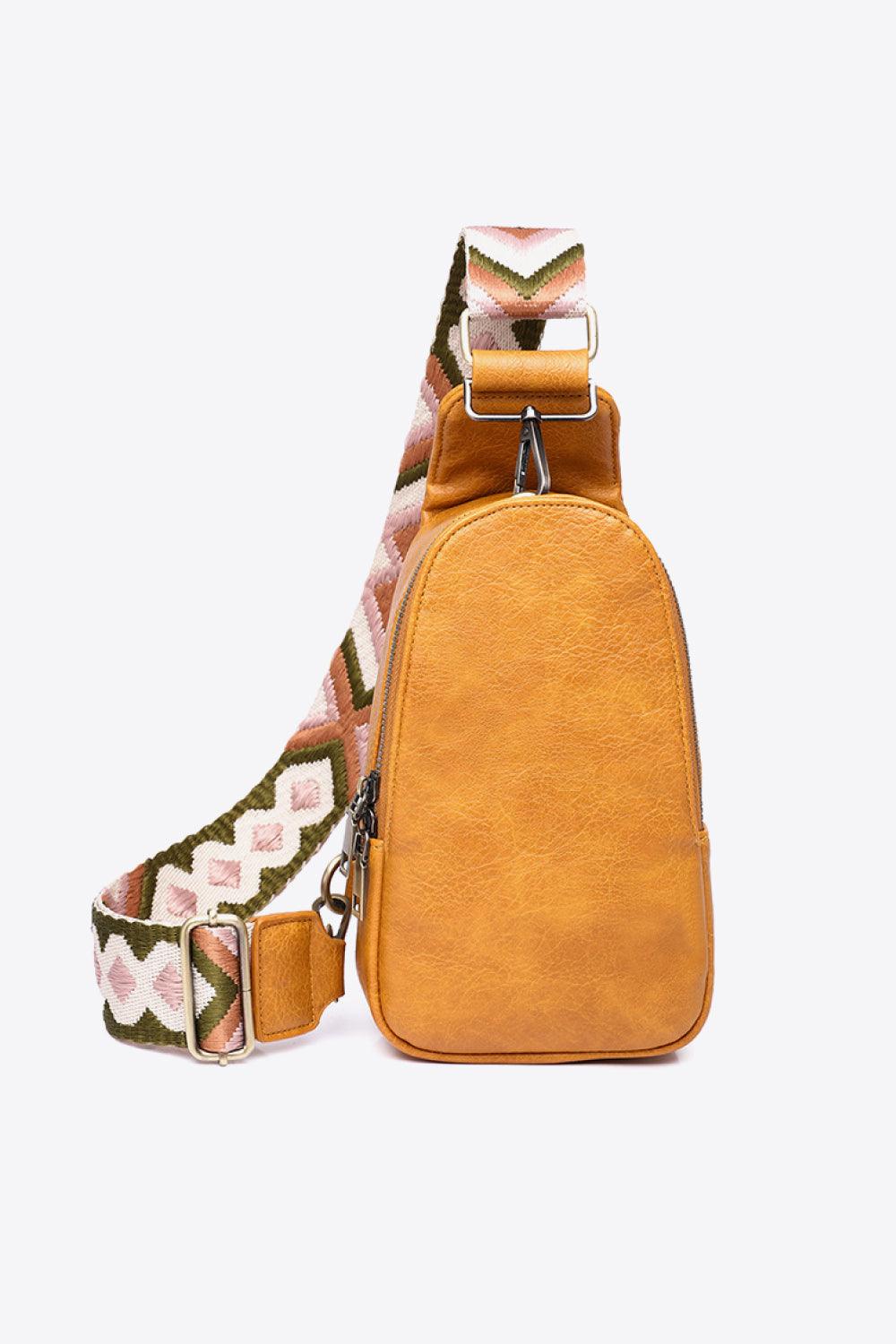 Random Pattern Adjustable Strap PU Leather Sling Bag Carauana Store