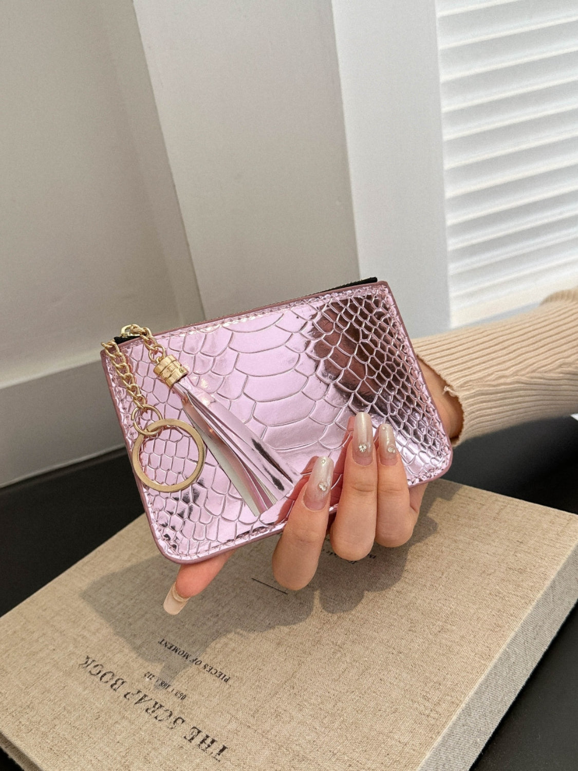 PU Leather Tassel Trim Card Case Carauana Store