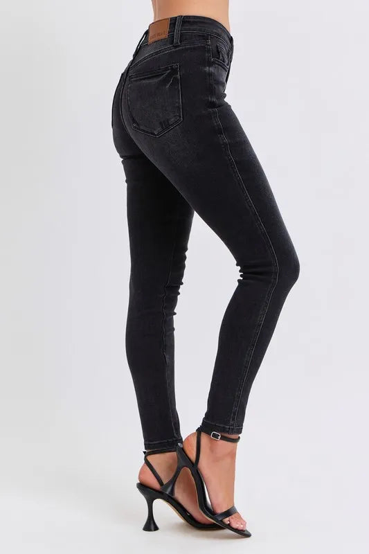 Judy Blue Full Size Mid Rise Tummy Control Skinny Jeans Plus Size Carauana Store