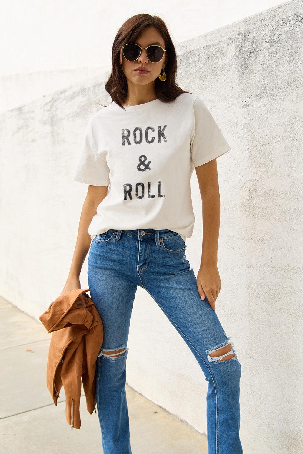 Simply Love Full Size ROCK & ROLL Short Sleeve T-Shirt Carauana Store