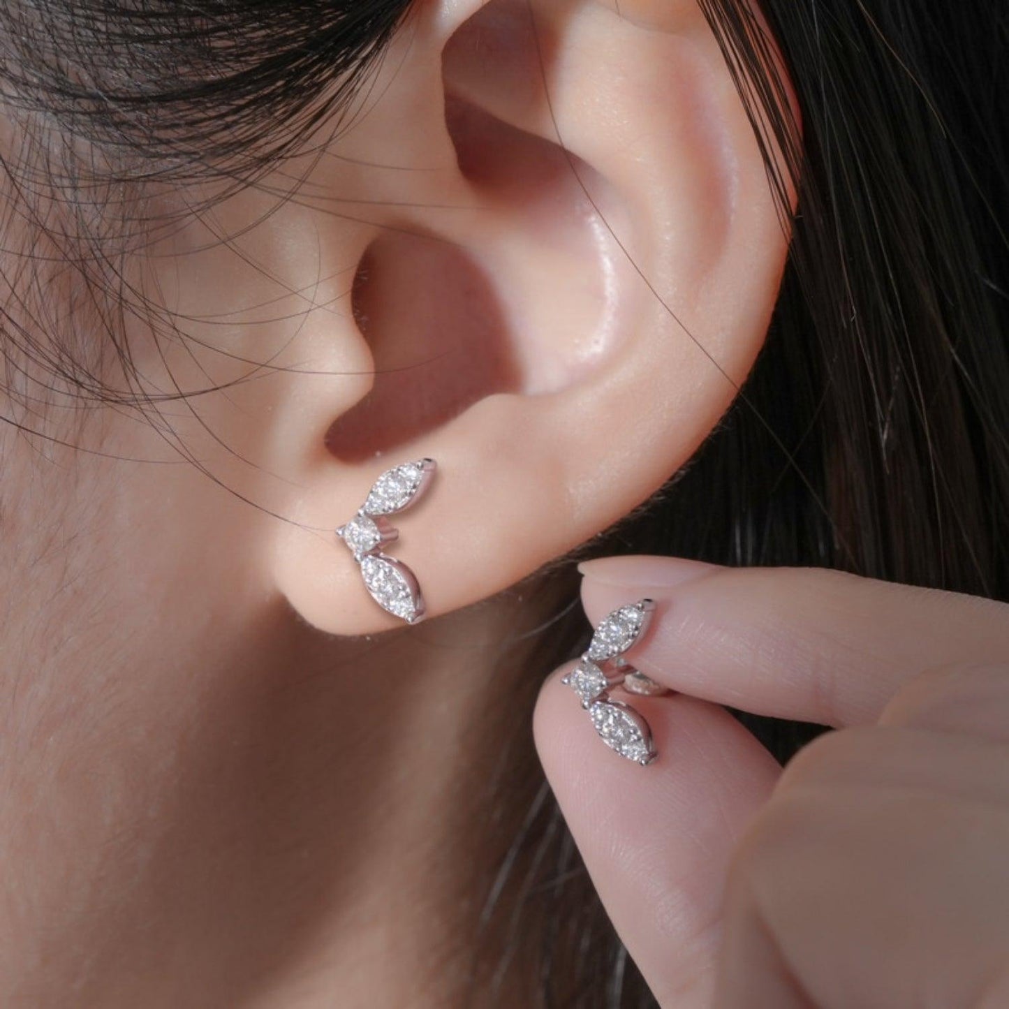 Moissanite 925 Sterling Silver Stud Earrings Carauana Store