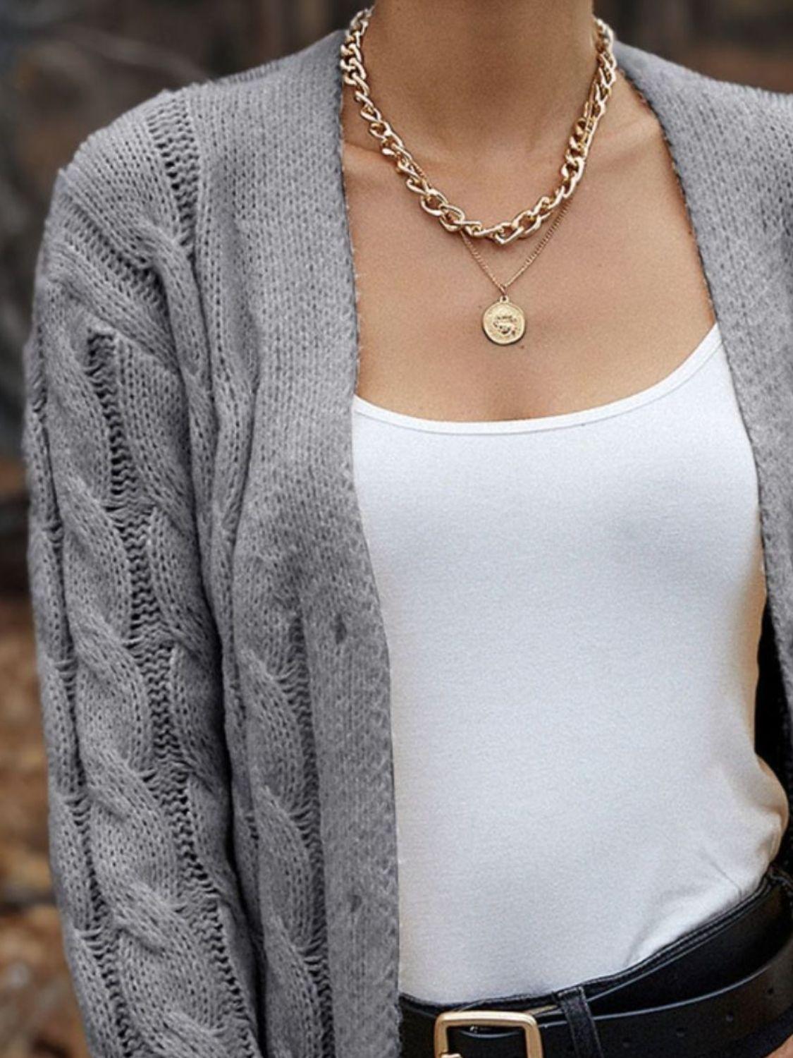 Cable-Knit Button Down Cardigan Carauana Store