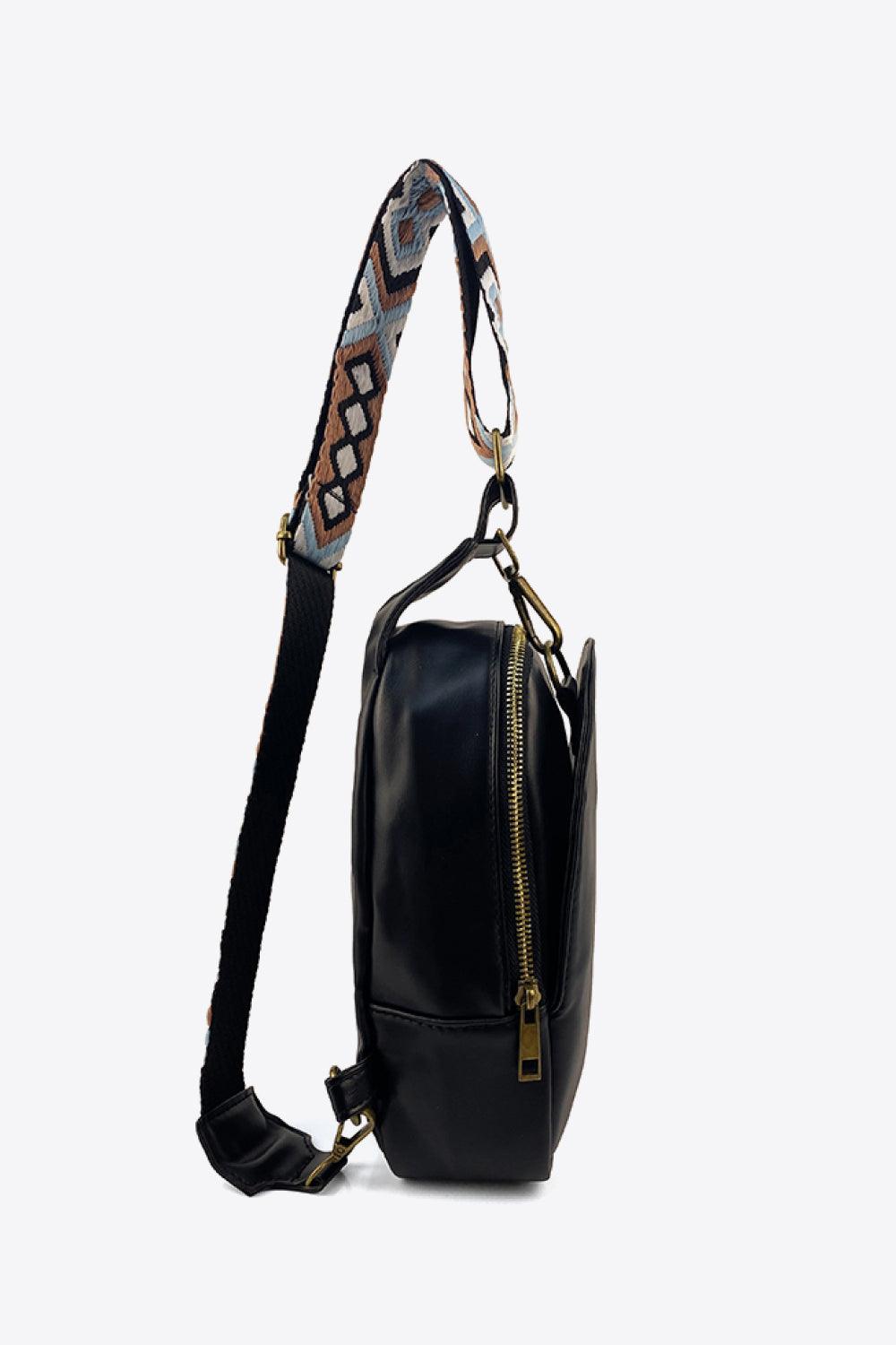 Random Pattern Adjustable Strap PU Leather Sling Bag Carauana Store