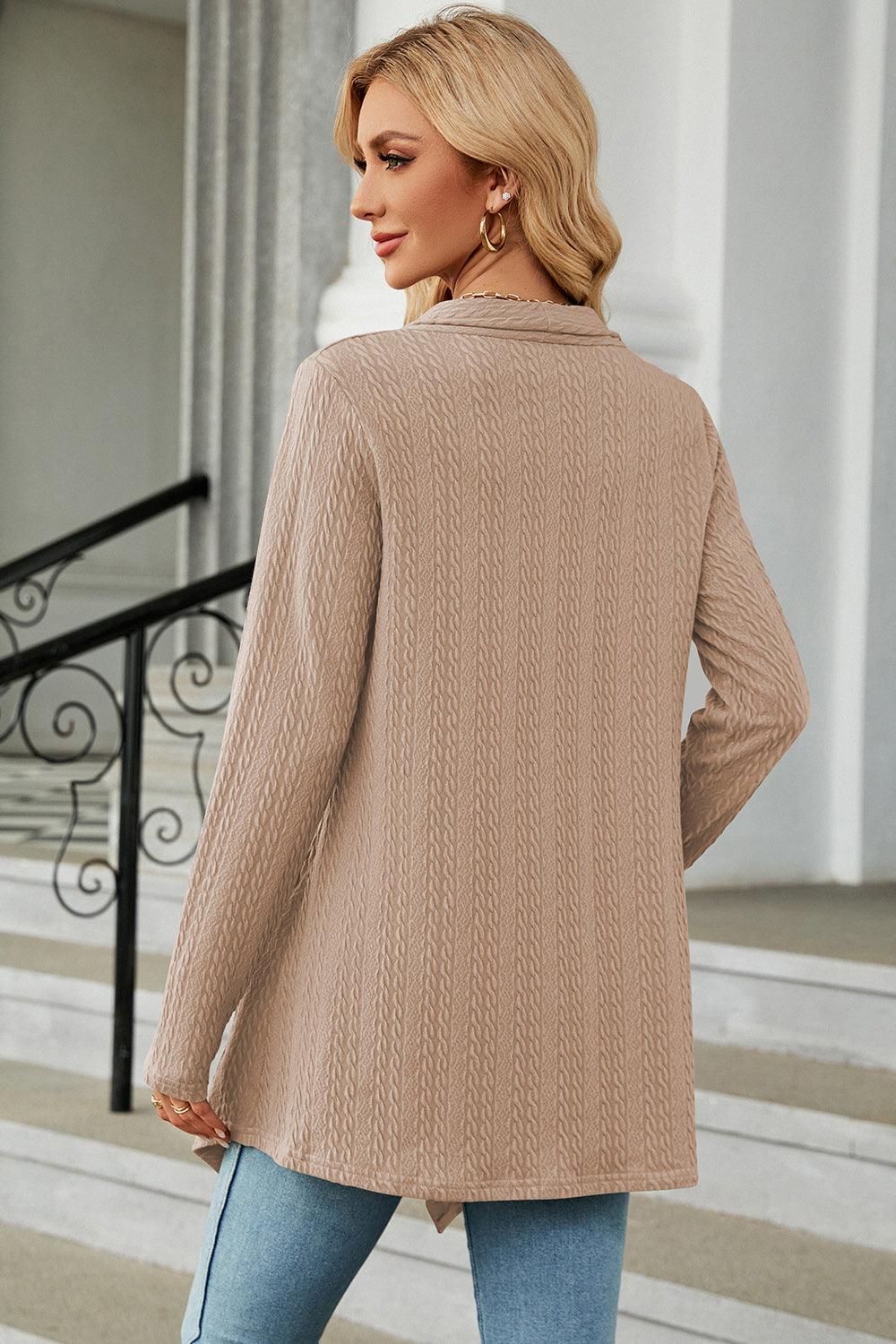 Open Front Long Sleeve Cardigan Carauana Store