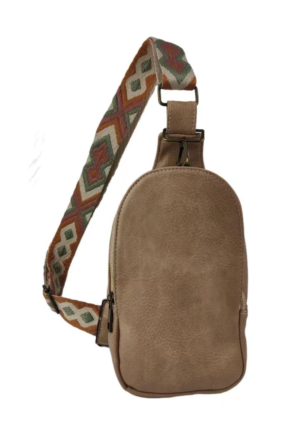 Random Pattern Adjustable Strap PU Leather Sling Bag Carauana Store