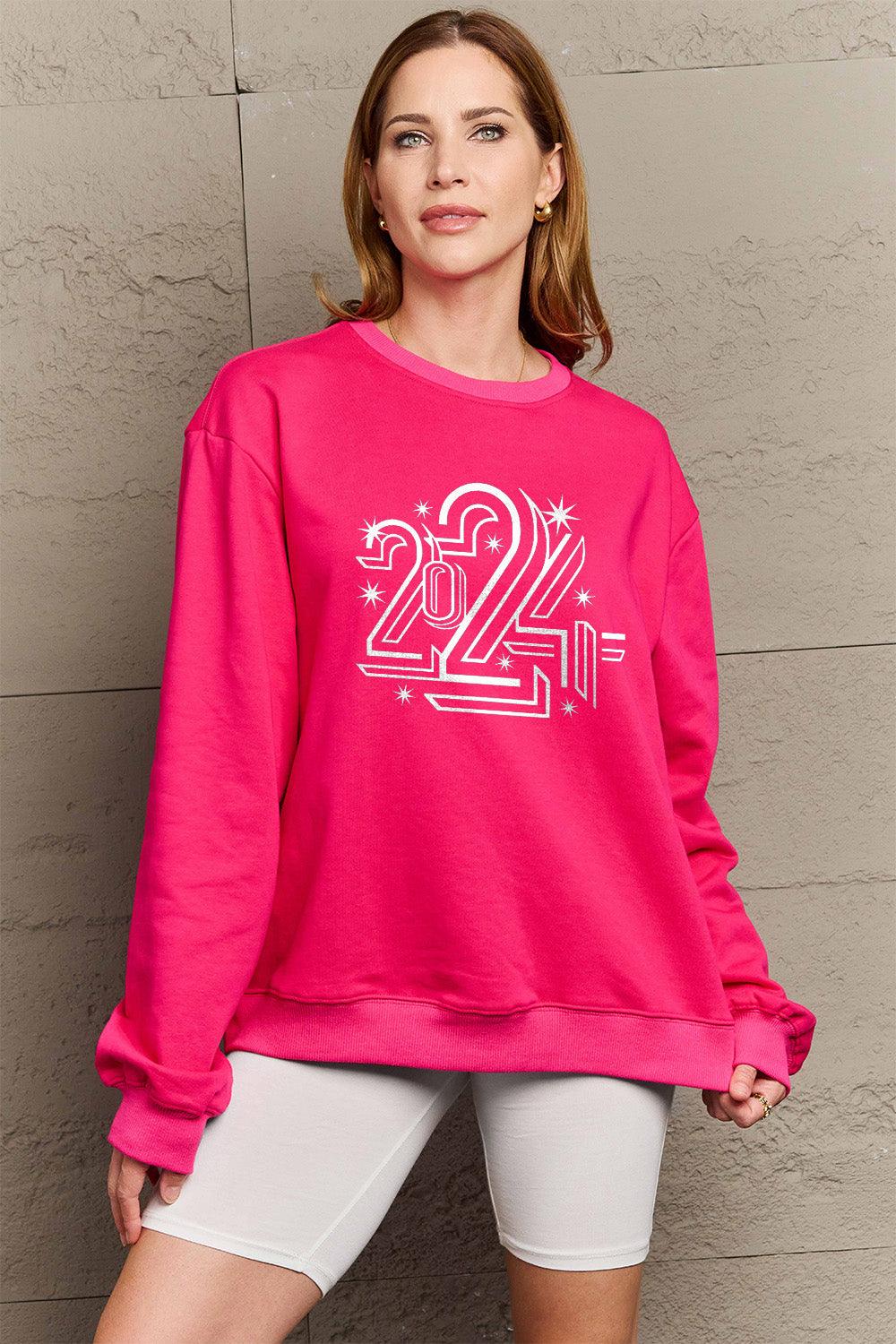 Simply Love Full Size 2024 Round Neck Dropped Shoulder Sweatshirt Carauana Store