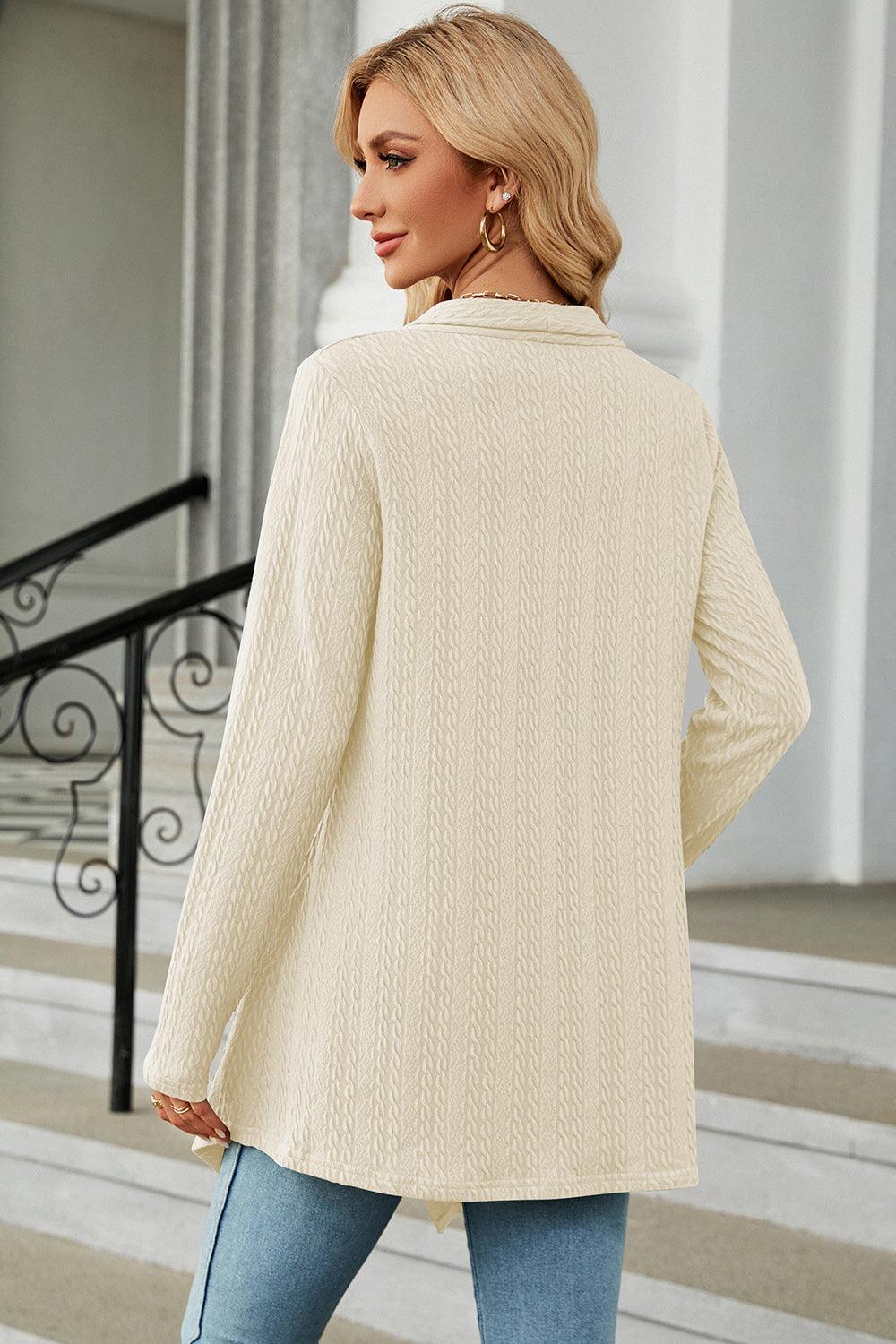 Open Front Long Sleeve Cardigan Carauana Store