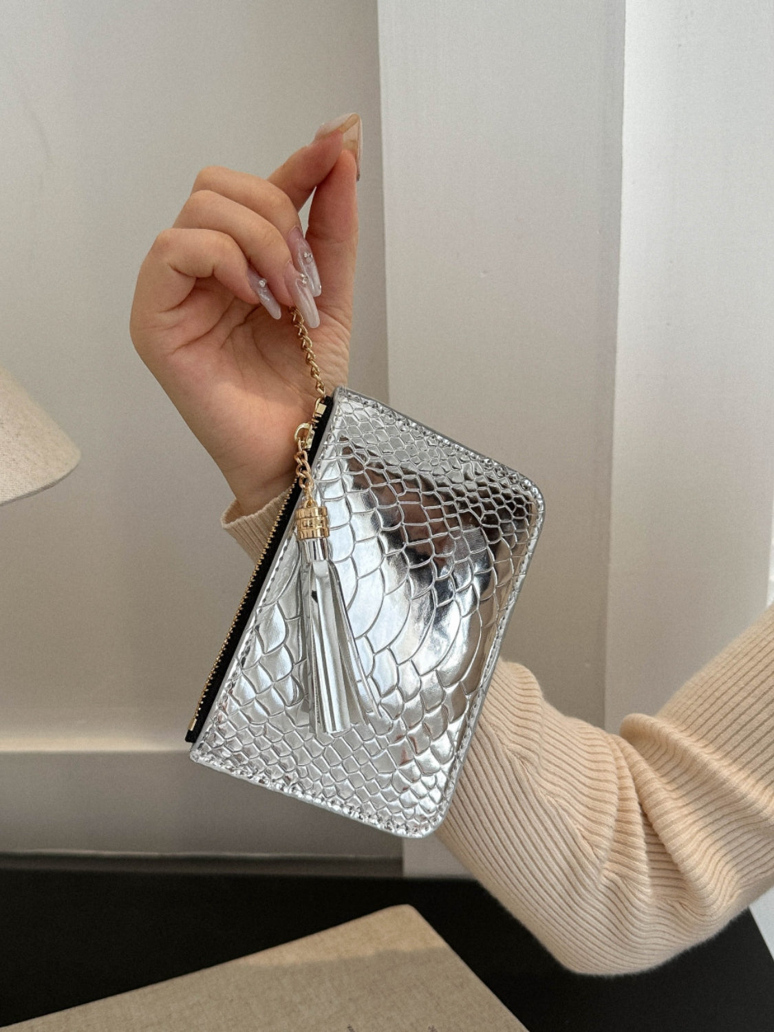 PU Leather Tassel Trim Card Case Carauana Store