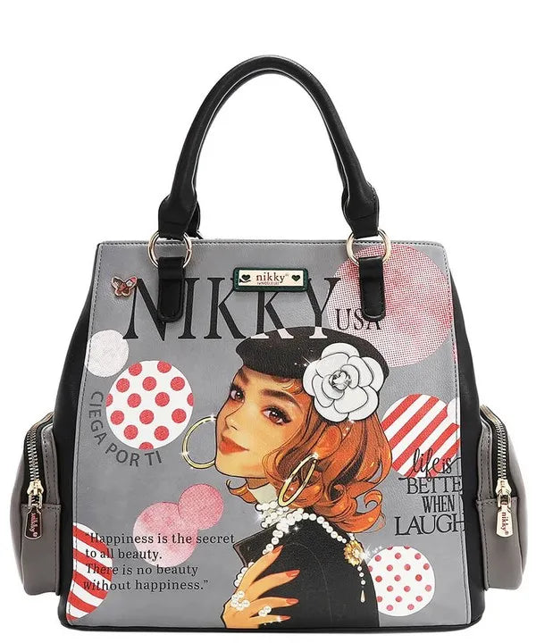 Nicole Lee USA Eco-Leather Handbag with Side Pockets Carauana Store