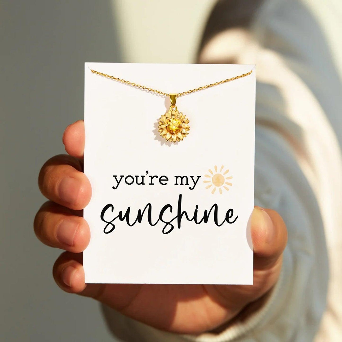 Sunflower Shape 18K Gold-Plated Pendant Necklace Carauana Store