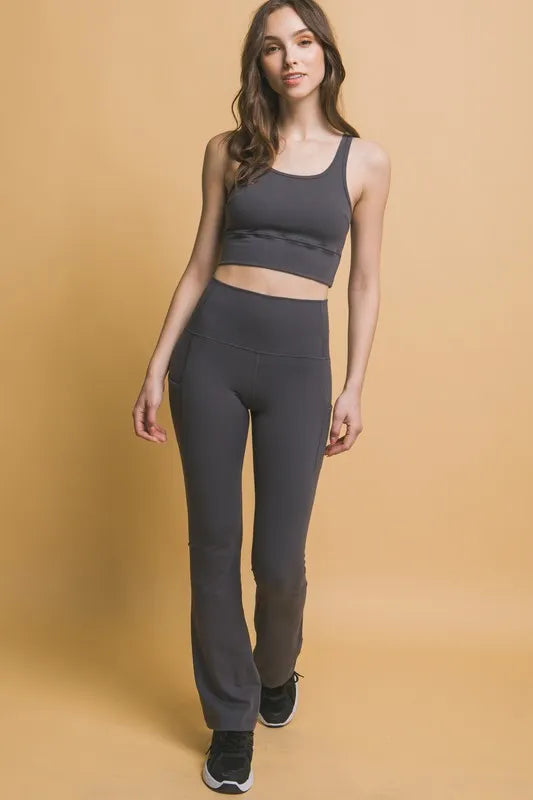 Love Tree High Waist Flare Leggings with Side Pockets Carauana Store