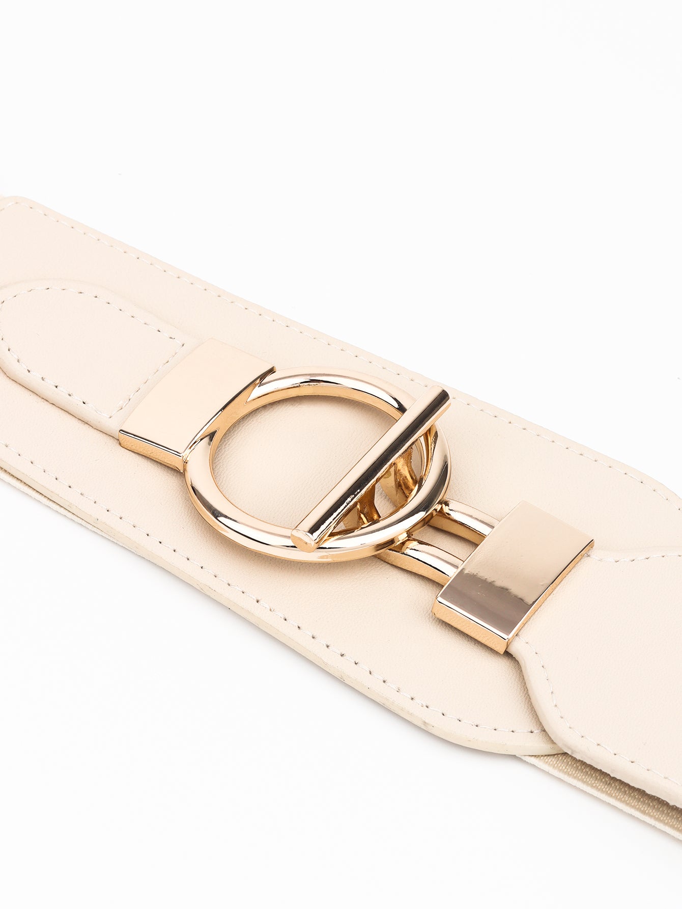 PU Elastic Wide Belt with Alloy Buckle Carauana Store