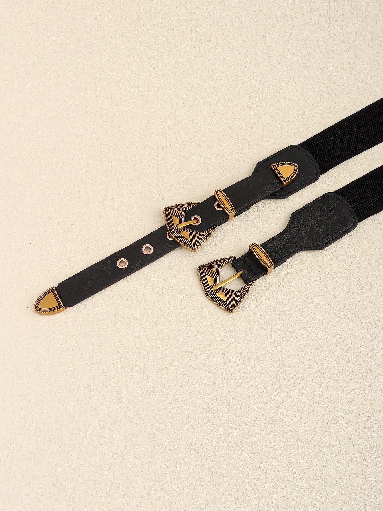 Double Buckle PU Leather Belt Carauana Store