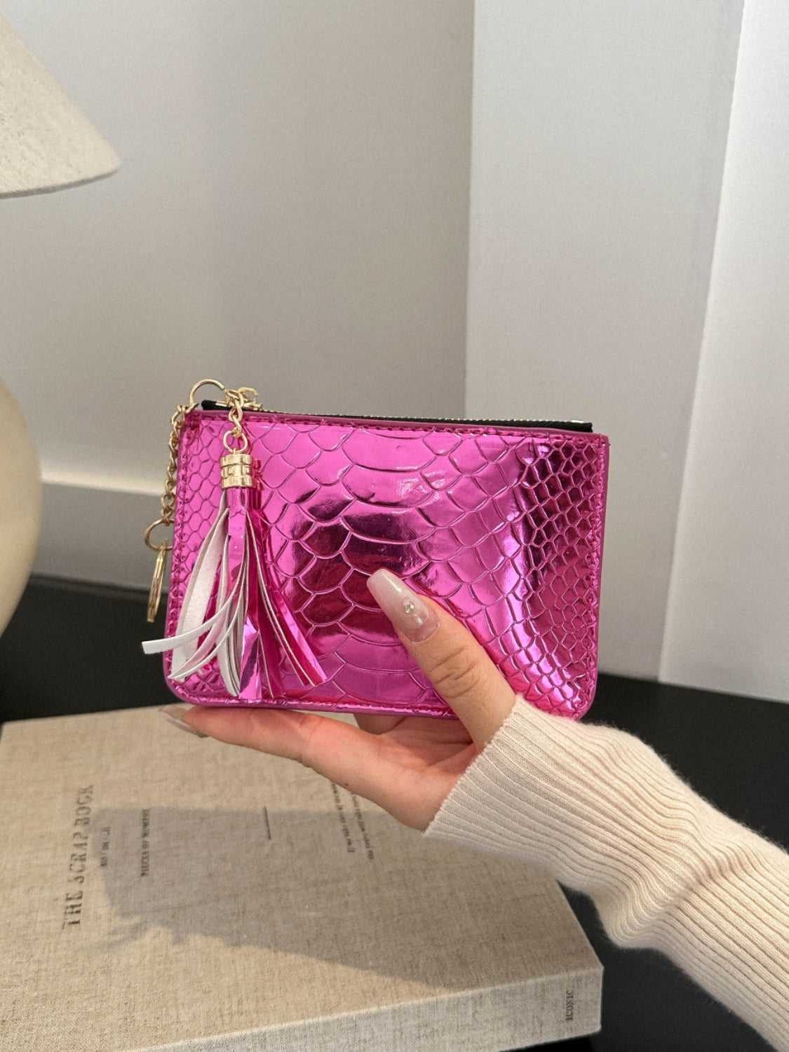 PU Leather Tassel Trim Card Case Carauana Store