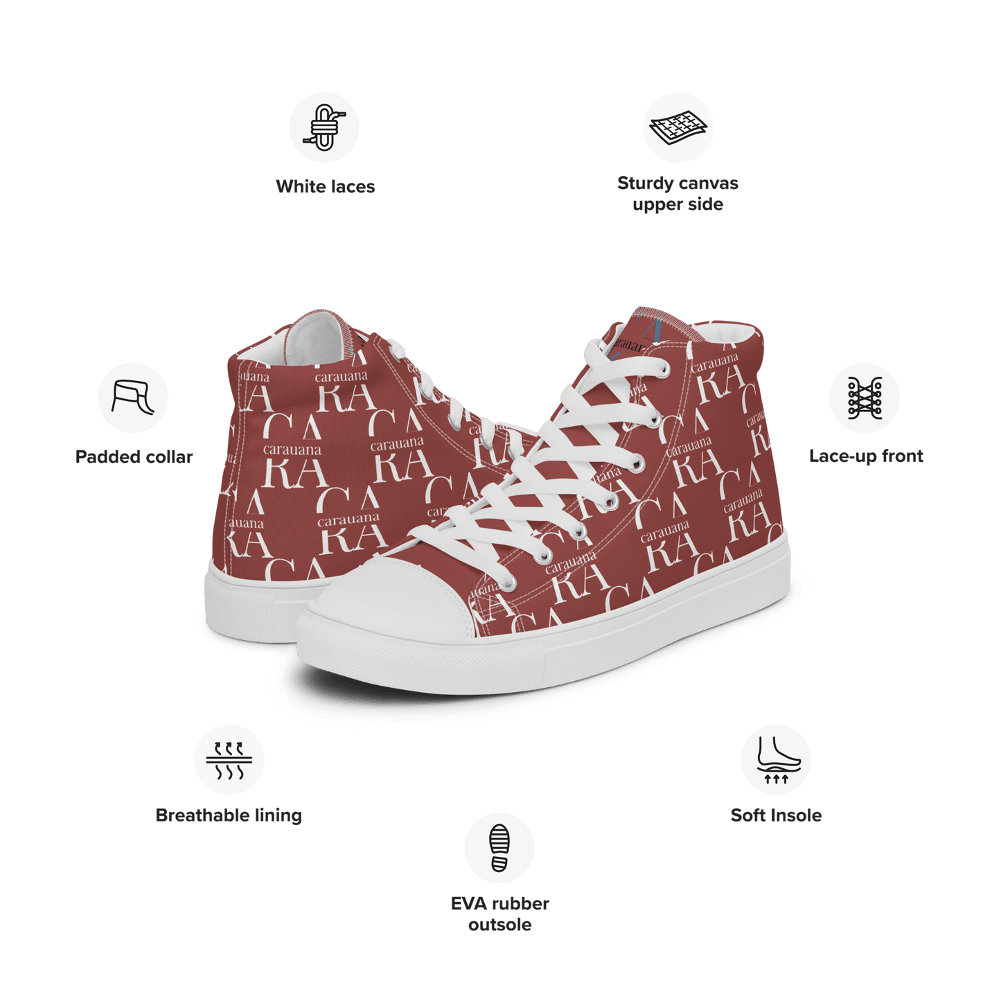 CARAUANA Hip Hop canvas shoes Brown Branded Carauana Store