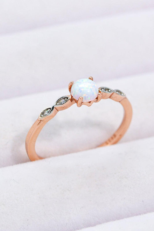 Opal Contrast Platinum-Plated Ring Carauana Store