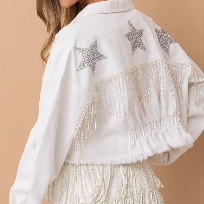 Distressed Raw Hem Dropped Shoulder Denim Jacket CaRaUaNa Fashion