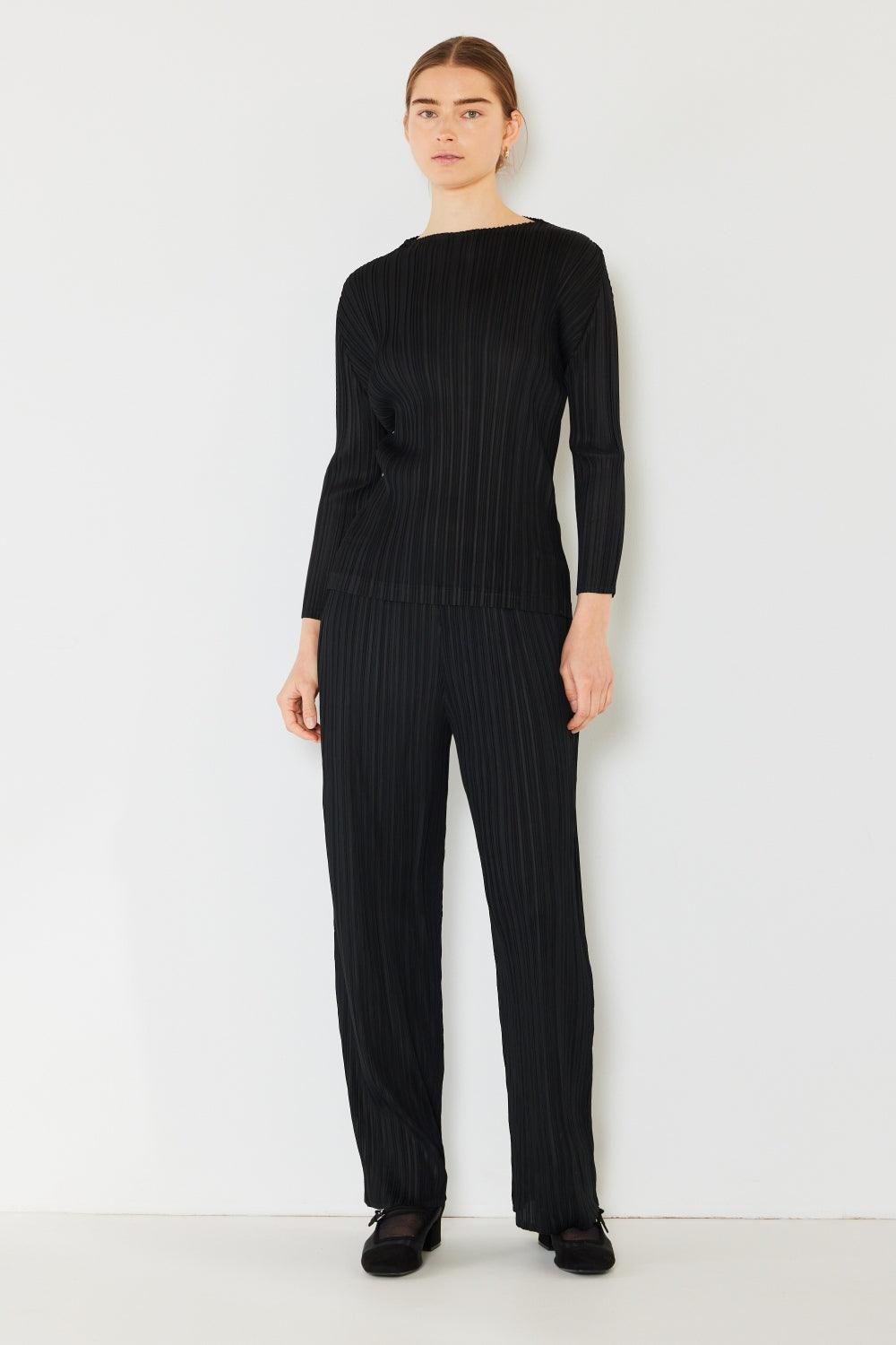 Marina West Swim Pleated Long Sleeve Boatneck Top Carauana Store