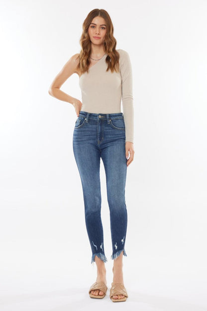 Kancan Raw Hem High Waist Cropped Jeans Carauana Store