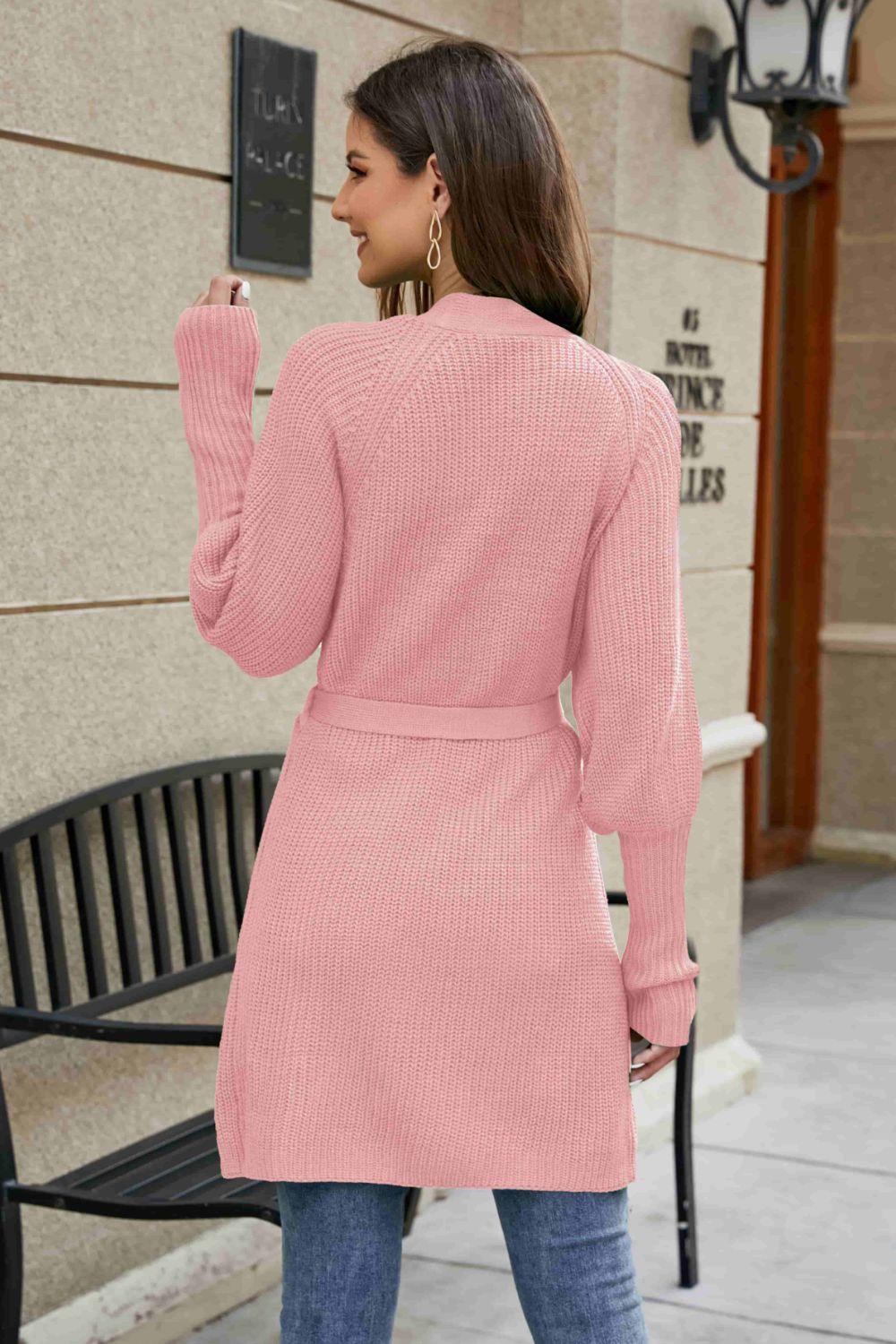 Open Front Lantern Sleeve Cardigan Carauana Store
