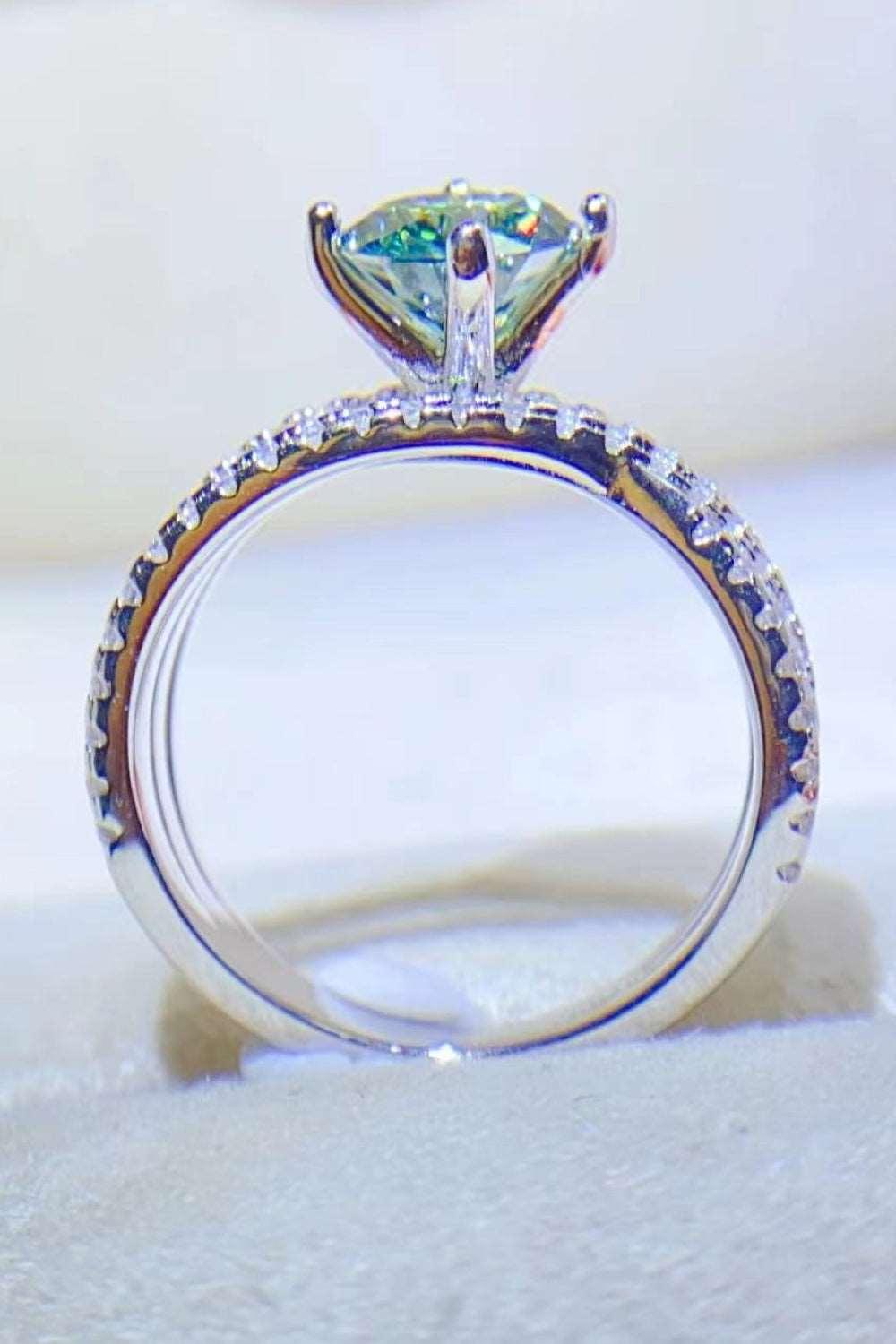 1 Carat Moissanite Contrast 925 Sterling Silver Ring Carauana Store