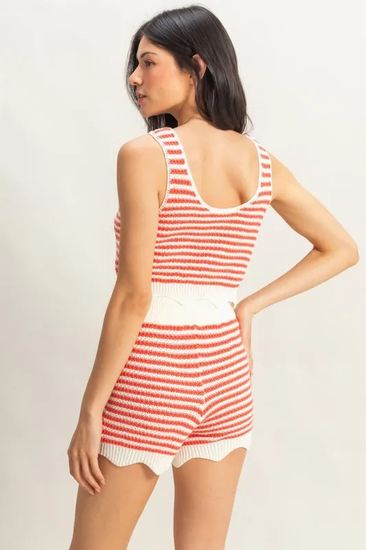 HYFVE Striped Cropped Tank and Shorts Set Carauana Store