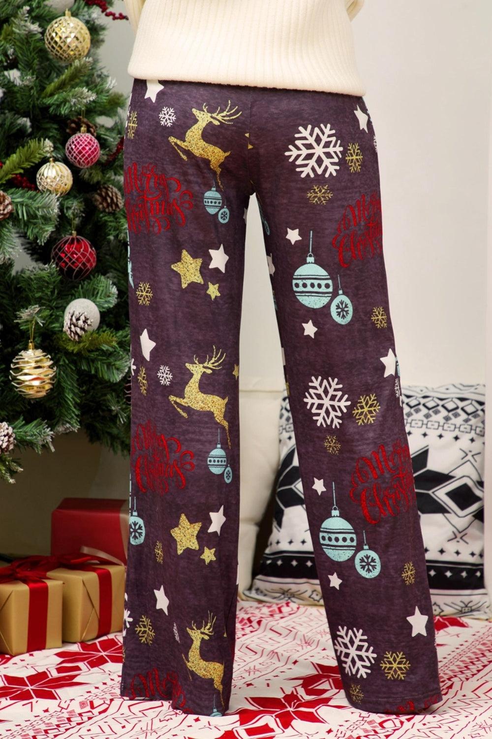 Christmas Straight Leg Pants Carauana Store